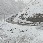 بارش شدید برف در جاده چالوس+ فیلم