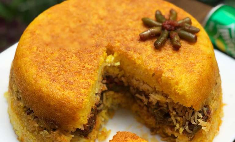 طرز تهیه لذت بخش و خوشمزه ته چین لوبیا پلو با گوشت برای مهمانی‌ها