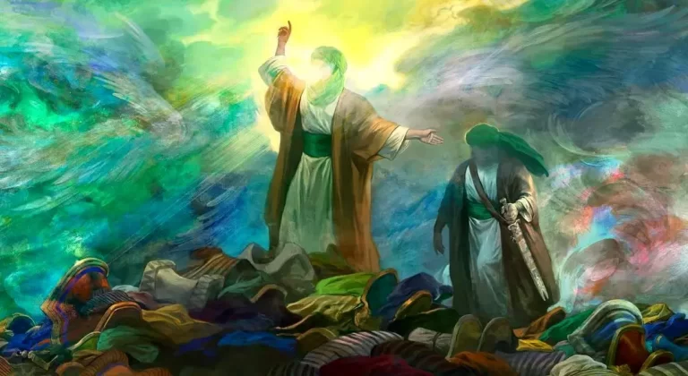 کشف هنری شگفت‌انگیز: نگاهی به اثر استادانه حسن روح‌الامین و تجلی عید غدیر در نقاشی
