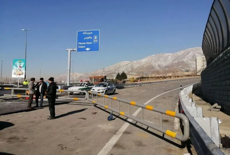 مسدودی حرکت در جاده چالوس