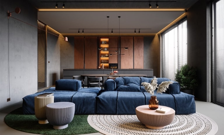 مبل سرمه‌ای؛ جزو بهترین انتخاب‌های دکوراسیون شما برای شیاکی و الگانس