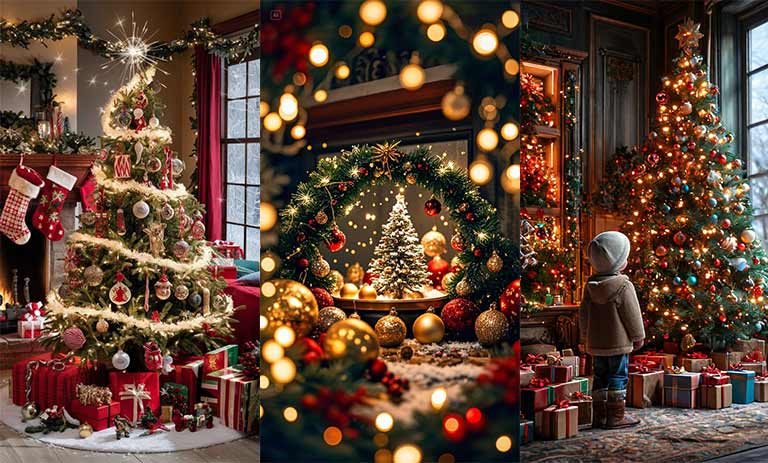 ایده‌های تزیین درخت کریسمس کم هزینه + ساخت درخت 2025