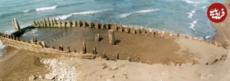 «کشتی» 200 ساله از زیر شن‌های سواحل مازندران بیرون آمد + عکس