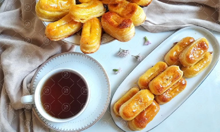 شیرینی زبان ؛ طرز تهیه با خمیر هزارلا خانگی