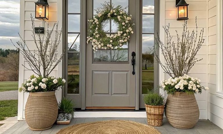 گلدان‌های مناسب برای درب ورودی؛ ایده‌هایی شیک و ساده