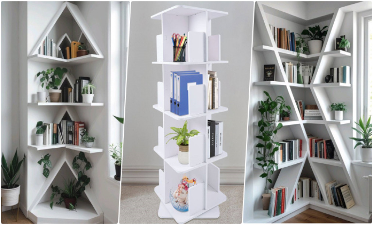 89 مدل کتابخانه سفید مینیمال با طراحی‌های مدرن و شیک