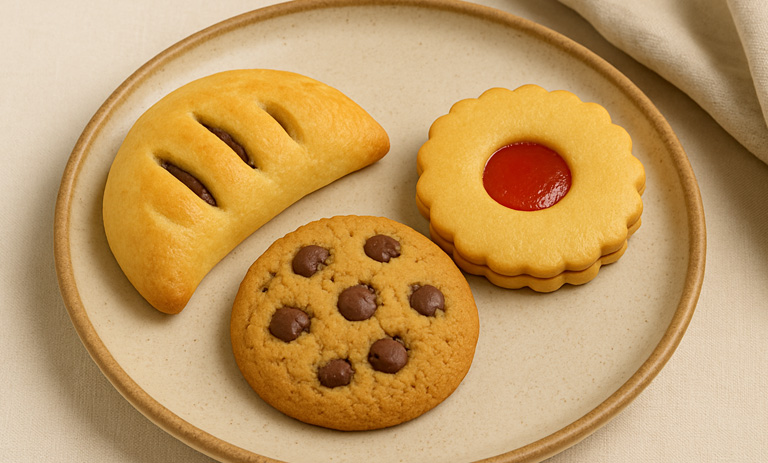 فقط با یک نوع خمیر خانگی 3 مدل شیرینی بپزید