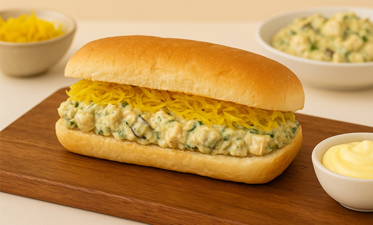 طرز تهیه ساندویچ بادمجان سرخ کرده با سس مخصوص