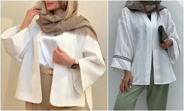 46 استایل خنک و شیک با مانتو سفید مخصوص تابستان