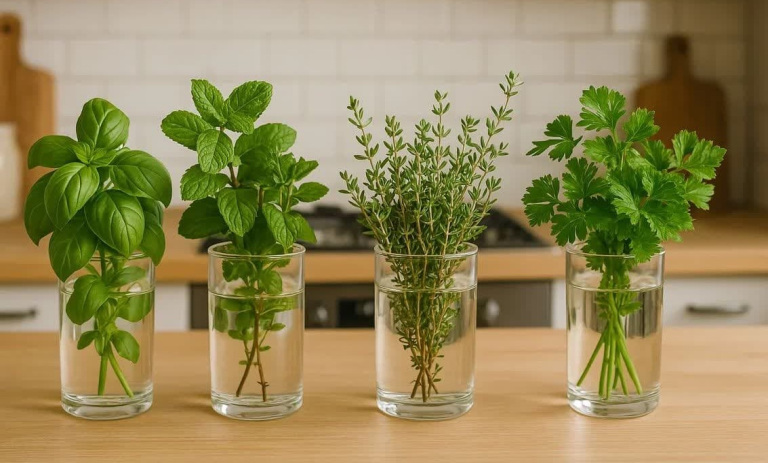 معرفی 10 سبزی و گیاهی که در لیوان آب رشد می‌کنند