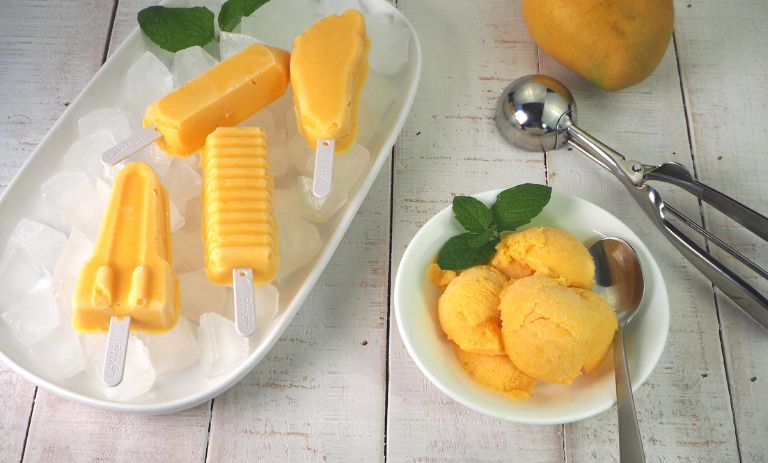 طرز تهیه بستنی یخی انبه با ماست