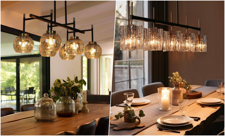انواع لوسترهای بالای میز ناهارخوری؛ روشنایی خاص و شیک