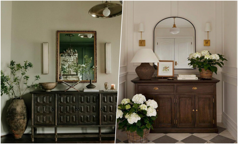 ایده‌های خلاقانه برای چیدمان روی کنسول چوبی؛ از مدرن تا سلطنتی