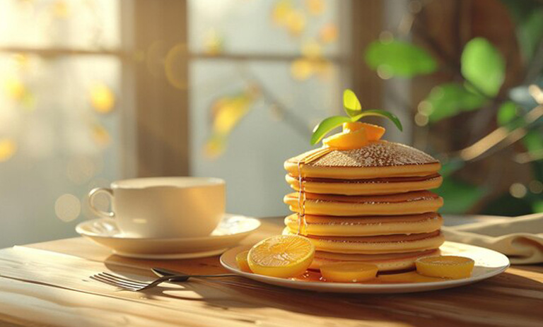 طرز تهیه «پنکیک لیمویی» با پنیر خامه‌ای؛ مناسب صبحانه