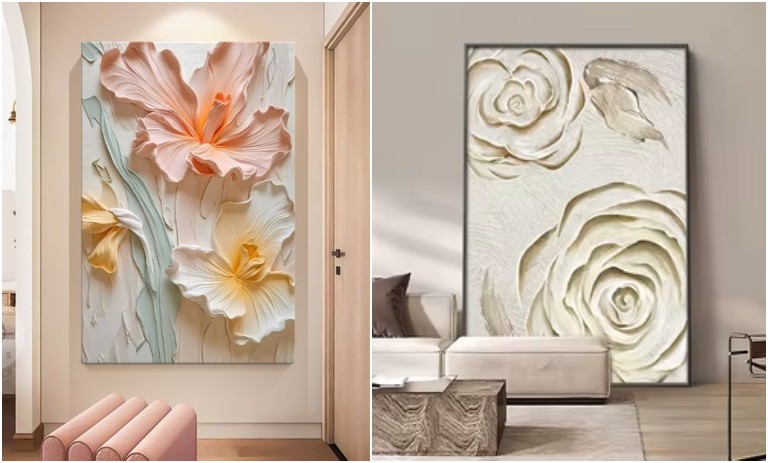 مدل‌های شیک قاب دیواری گل برجسته برای خانه‌های مدرن