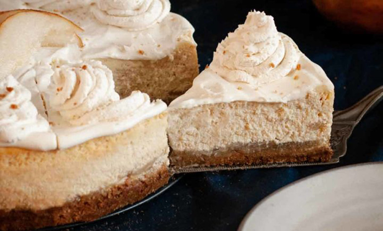 طرز تهیه چیزکیک زنجبیل و گلابی+ نکات