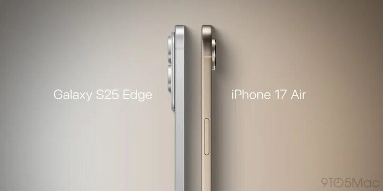 مقایسه ضخامت آیفون ایر و گلکسی S۲۵ Edge + فیلم