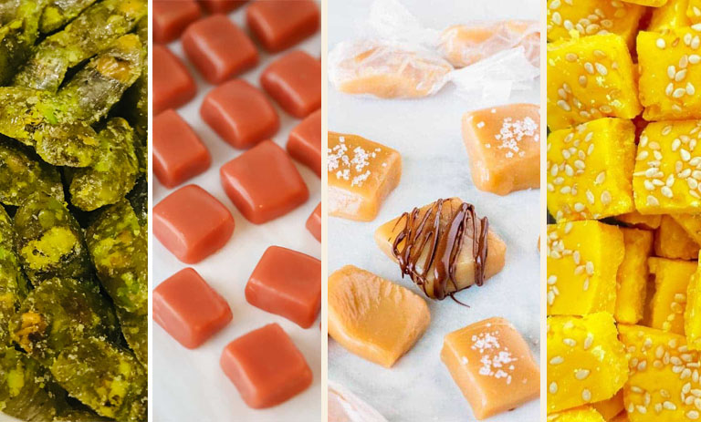 آبنبات شیری رنگی در 4 طعم متفاوت برای بچه‌های مدرسه‌ای