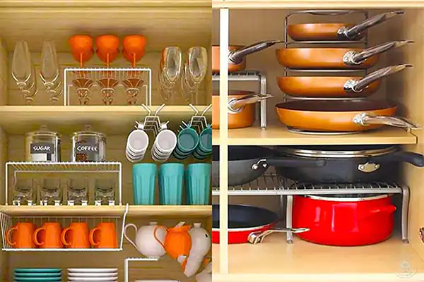 چیدمان داخل کابینت + بهترین روش های چیدمان داخل کابینت به سادگی