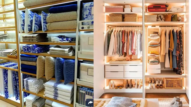 طرز چیدمان کمد دیواری + با این تکنیک ها سه برابر وسیله در کمد دیواری جا کنید