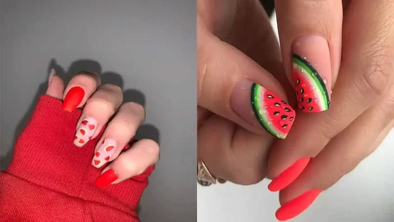 دیزاین ناخن طرح هندوانه + زیباترین و متنوع ترین طرح ها