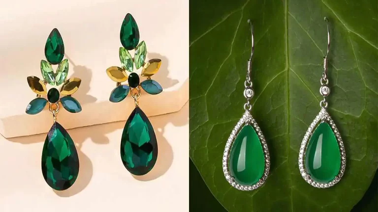 گوشواره سنگی جیدیت سبز + طرح های سنتی و زیبا