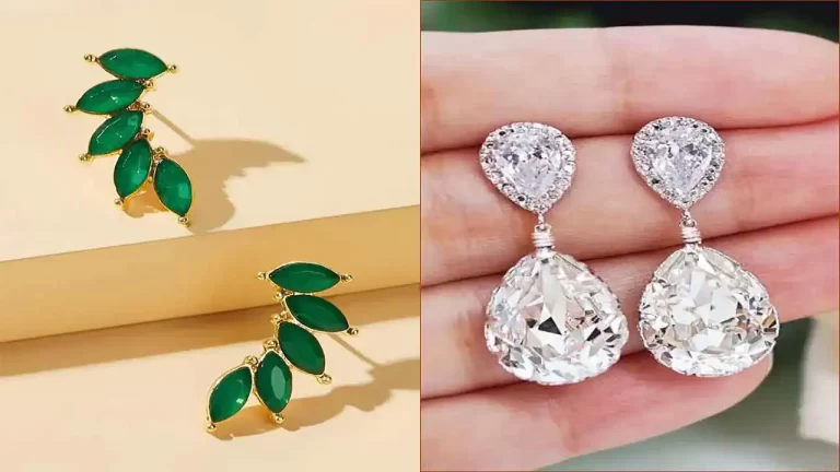 گوشواره سنگی زیبا و ترند با سنگ های زیبا متنوع و خاص