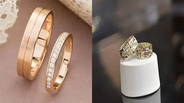 حلقه ازدواج شیک طلا بسیار زیبا ظریف و ترند شده