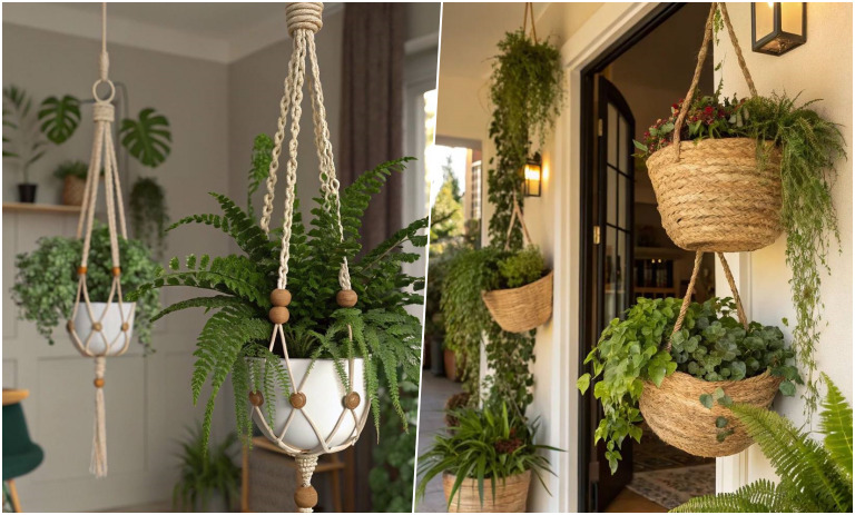 گلدان آویز سقفی و دیواری؛ ایده‌ای مینیمال برای دکوراسیون داخلی