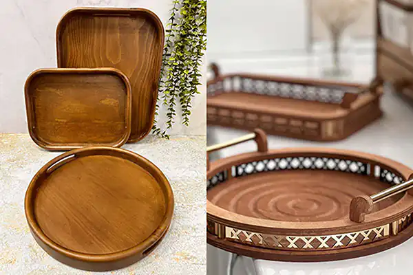 مدل سینی چوبی + زیباترین مدل های سینی چوبی لاکچری و شیک ترند این روزها