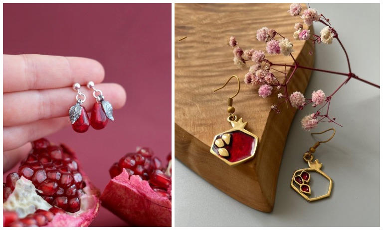 گوشواره انار ترند؛ طراحی شیک و خاص با حس اصالت ایرانی