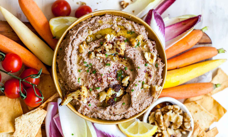 طرز تهیه دیپ گل‌کلم و گردو؛ پیش‌غذای سالم و خوشمزه