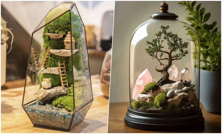 12 ایده ساده برای تزیین تراریوم؛ خلاقانه و زیبا برای فضای سبز شما