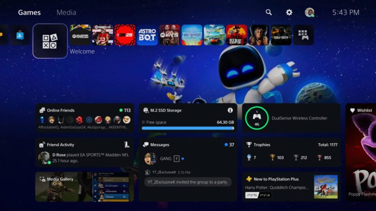 ویژگی‌های جدیدی به Welcome Hub پلی استیشن ۵ اضافه شد