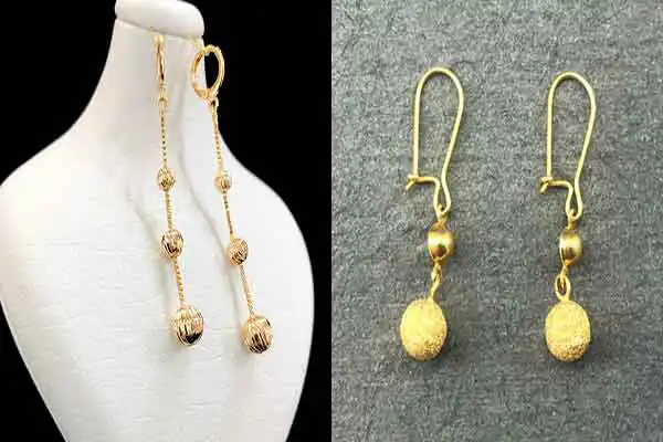 مدل گوشواره اویز توپی + مینیمال ساده و مدرن گوشواره آویز توپی