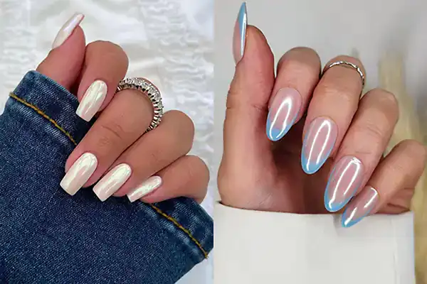 مدل ناخن کروم صدفی + زیباترین مدل های ناخن کروم صدفی بسیار شیک و لاکچری