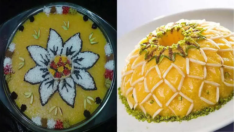 تزیین شله زرد با خلال بادام + ایده های متنوع و زیبا