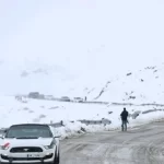 جاده کندوان برفی و لغزنده شد