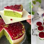 طرز تهیه کیک پودینگ سه رنگ؛ مخصوص شب یلدا با دانه انار