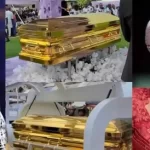 روحانی مشهور مادر ۱۰۴ ساله‌اش را در تابوتی با روکش طلا به خاک سپرد