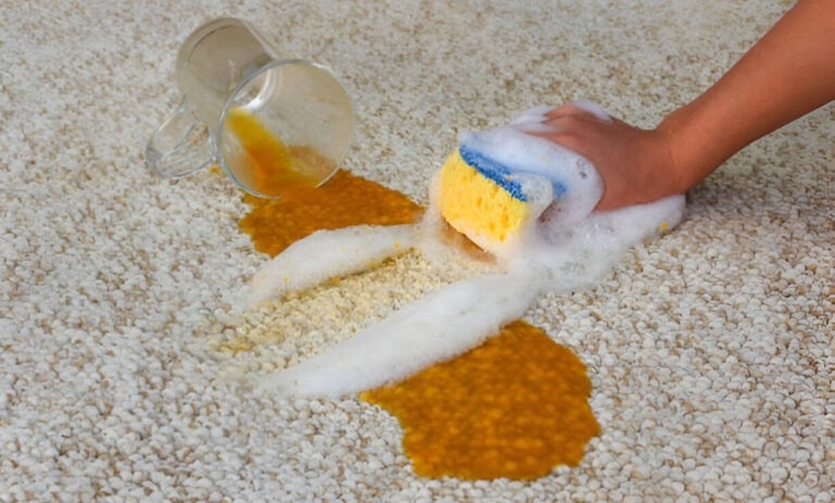 روش حرفه‌ای پاک کردن لکه آب پرتقال بدون سفیدک زدن فرش