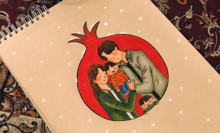 ایده‌های نقاشی ساده و فانتزی برای شب یلدا ۱۴۰۴