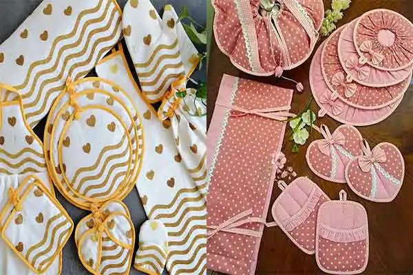 لوازم آشپزخانه پارچه ای + وسایل شیک و ساده آشپزخانه پارچه ای برای عروس