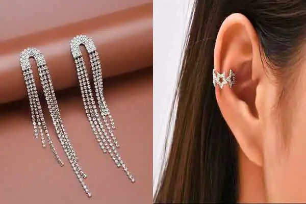 مدل گوشواره استیل + انواع گوشواره استیل آویز دار و مینیمال شیک دخترانه و زنانه