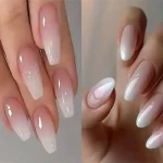 مدل ناخن امبره سفید + طرح های فوق العاده لاکچری و شیک ناخن آمبره سفید جذاب