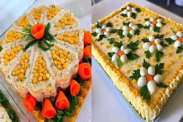 مدل سالاد الویه برای تولد + تزیین قشنگ و زیبا شیک سالاد اولویه برای تولد