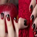 مدل ناخن امبره قرمز مشکی + زیبا و جذاب ترین ناخن امبره قرمز مشکی دخترانه و زنانه