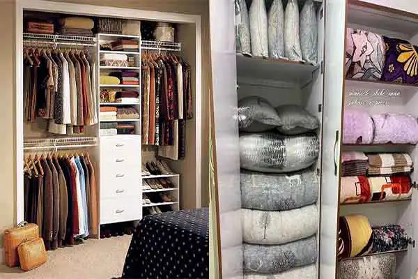 اصول چیدمان کمد دیواری + چیدمان لباس و رخت خواب اصولی در کمد دیواری