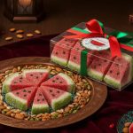 طرز تهیه باسلوق هندوانه‌ای؛ دسر یلدایی جذاب با طرح هندوانه